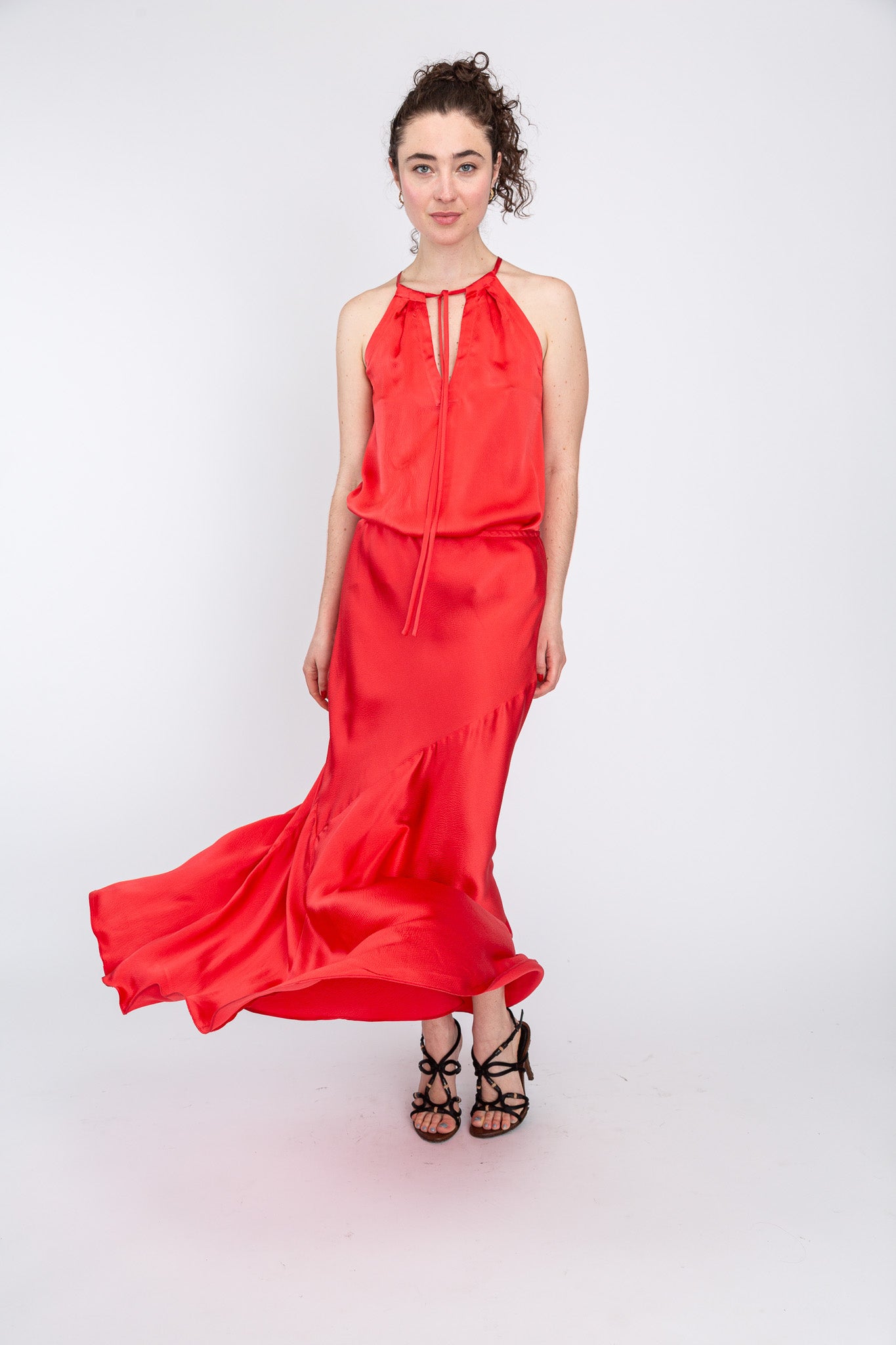 Poppy Satin Bias Skirt