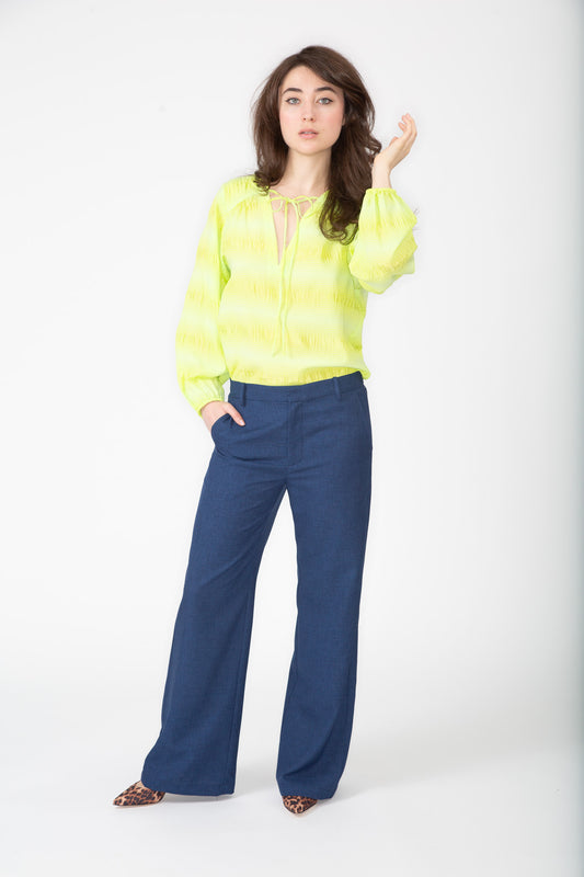 Navy Slouchy Trouser