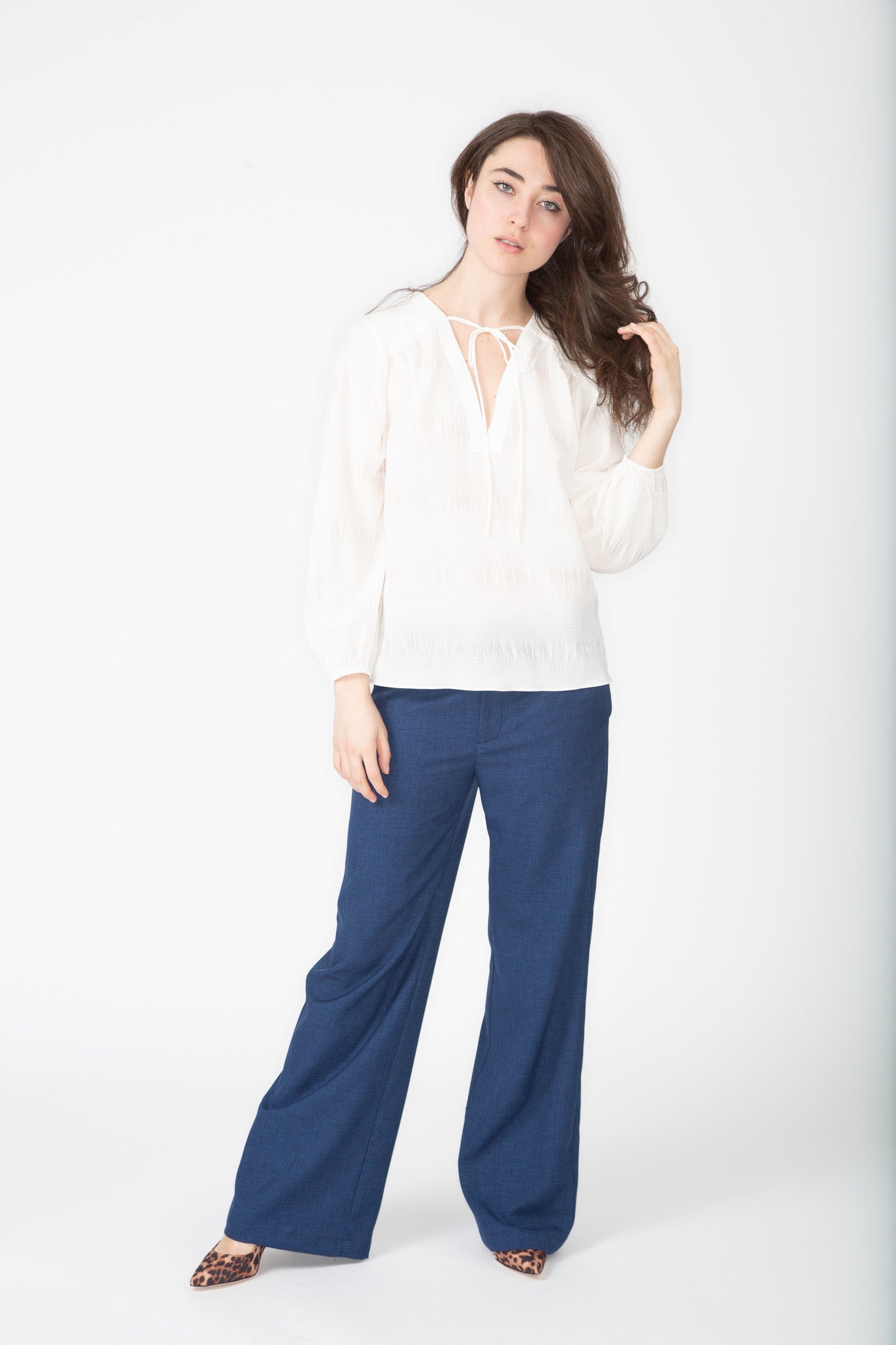 Navy Slouchy Trouser