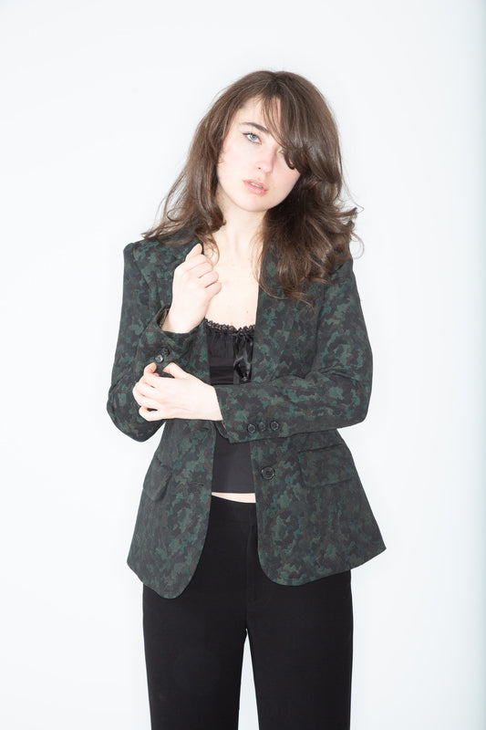 Womens fitted green blazer