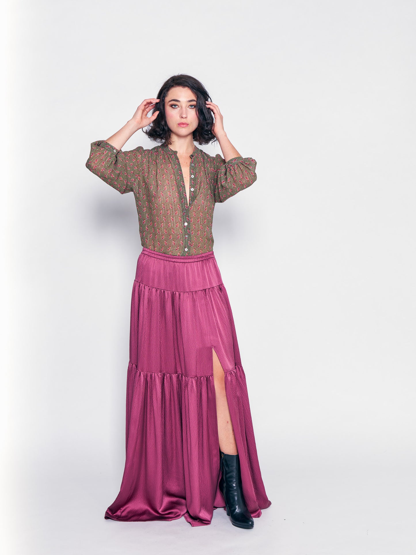 Vintage Rose Silk Ball Skirt