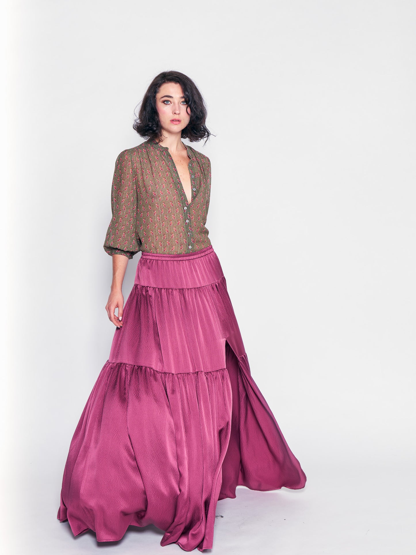 Vintage Rose Silk Ball Skirt