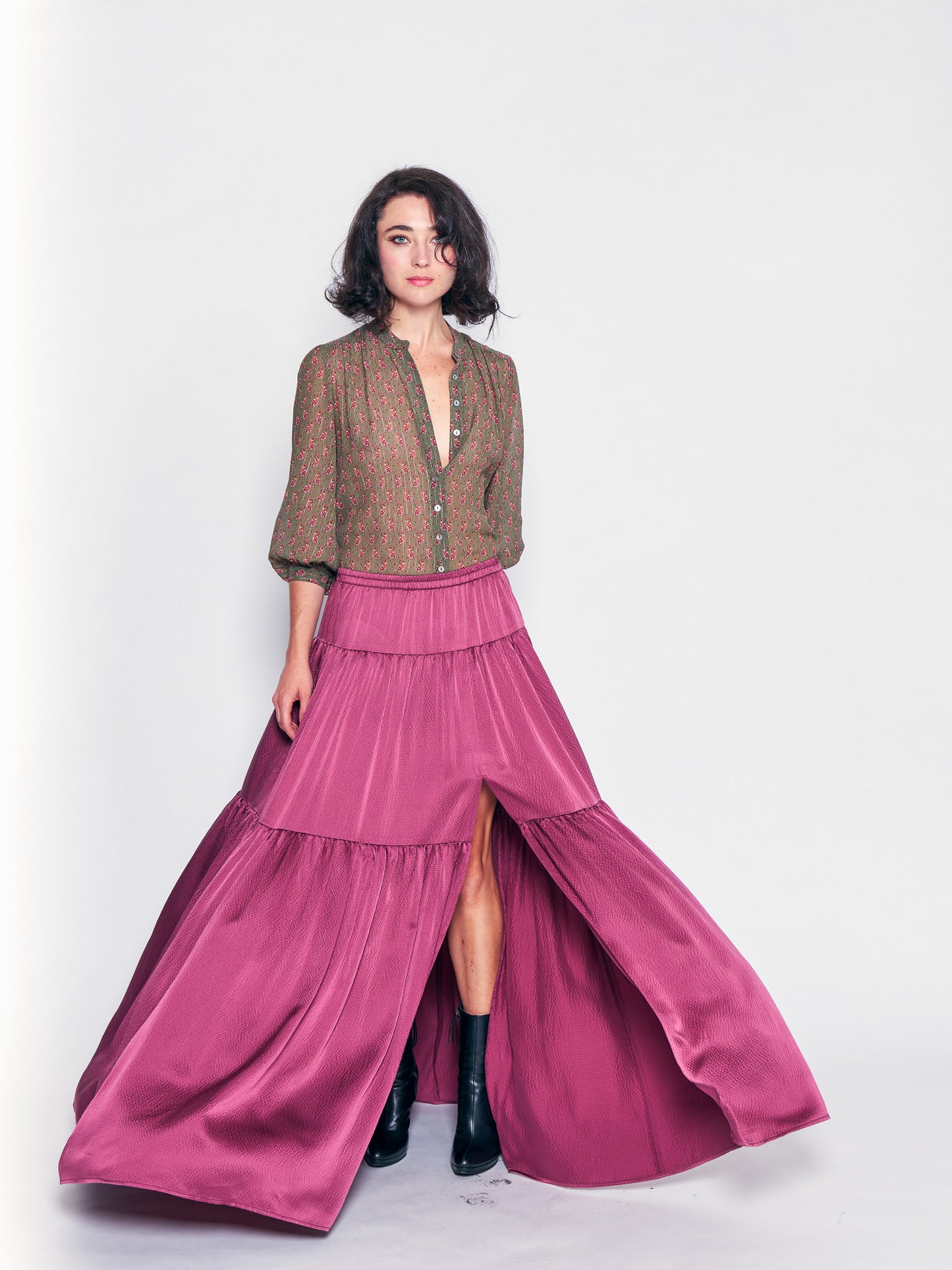 Vintage Rose Silk Ball Skirt