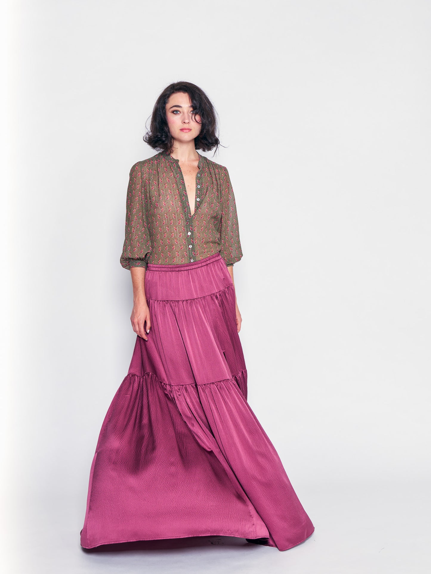 Vintage Rose Silk Ball Skirt