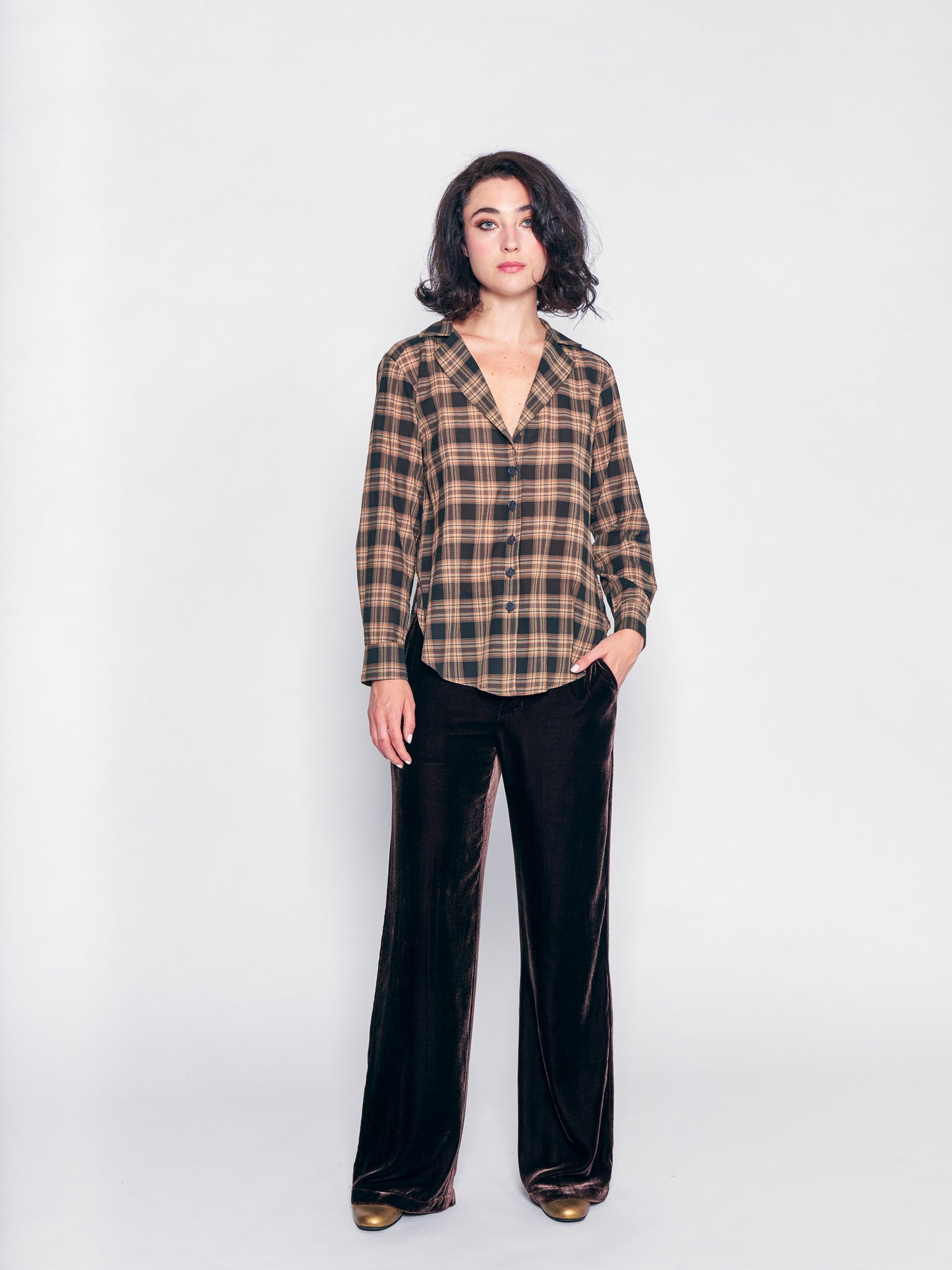 Vintage Plaid Smoking Shirt
