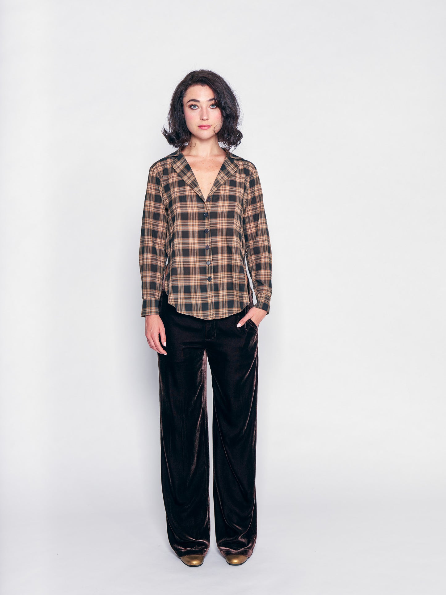 Vintage Plaid Smoking Shirt