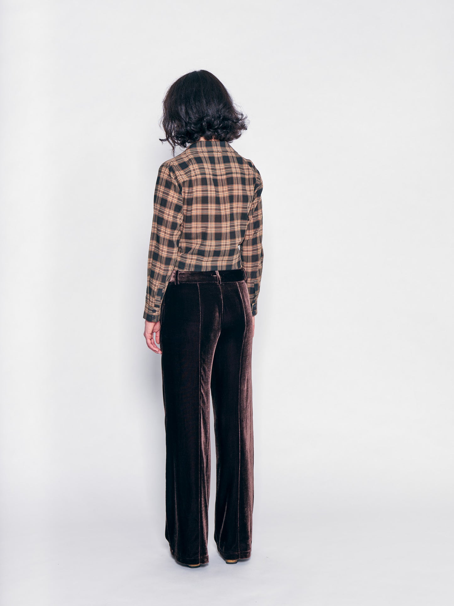 Brown Velvet Slouchy Trouser