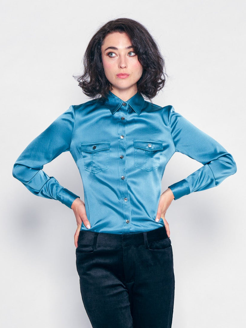 Moody Blue Utility Shirt