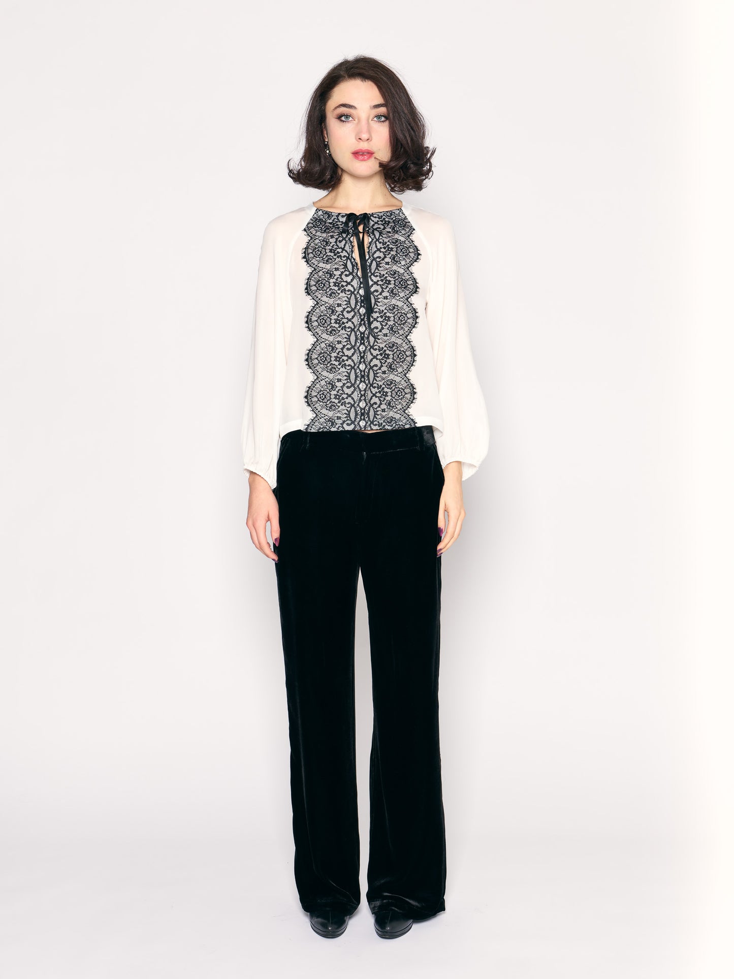 Black Velvet Slouchy Trouser