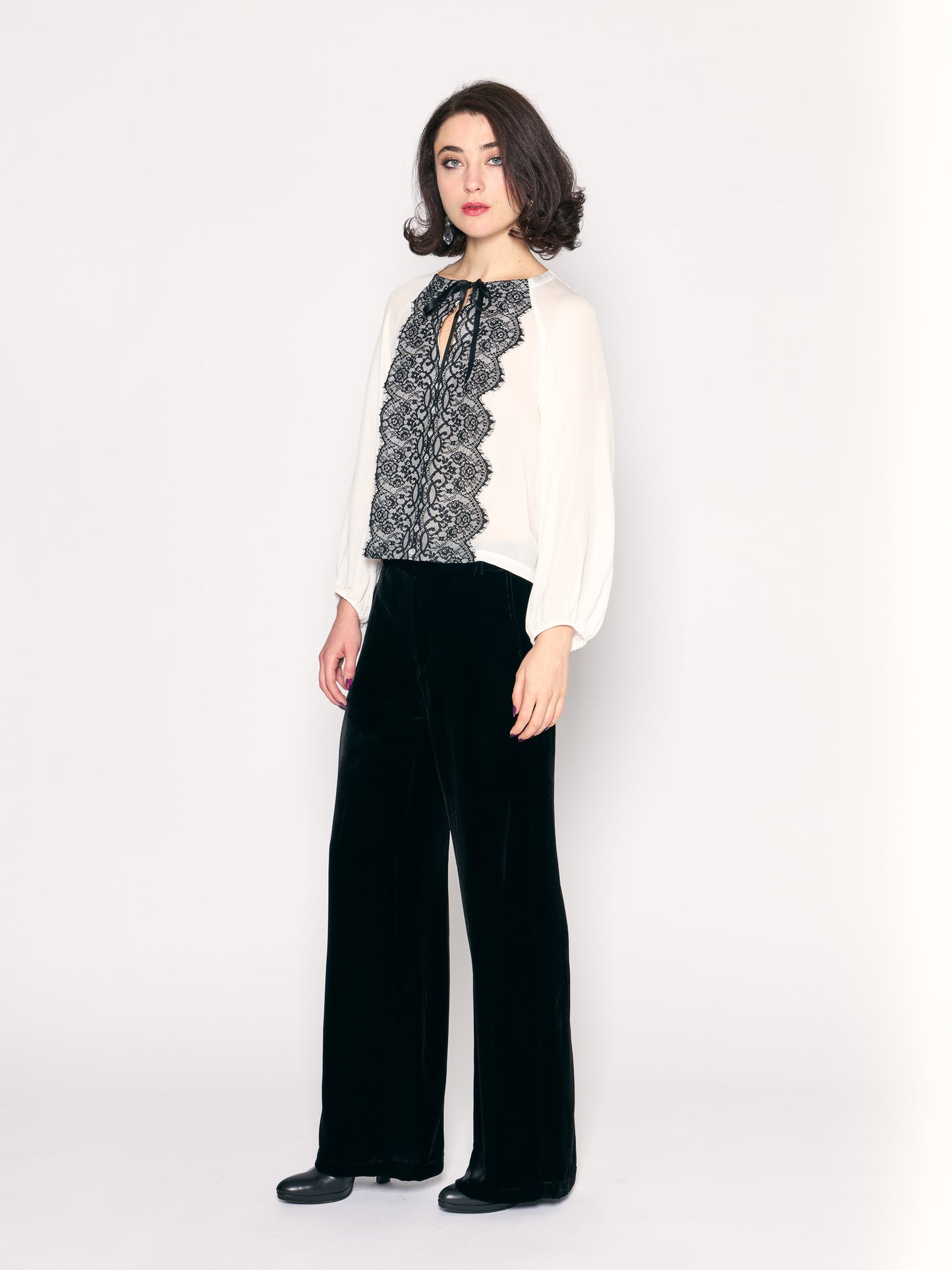 White Lace Fly Away Top