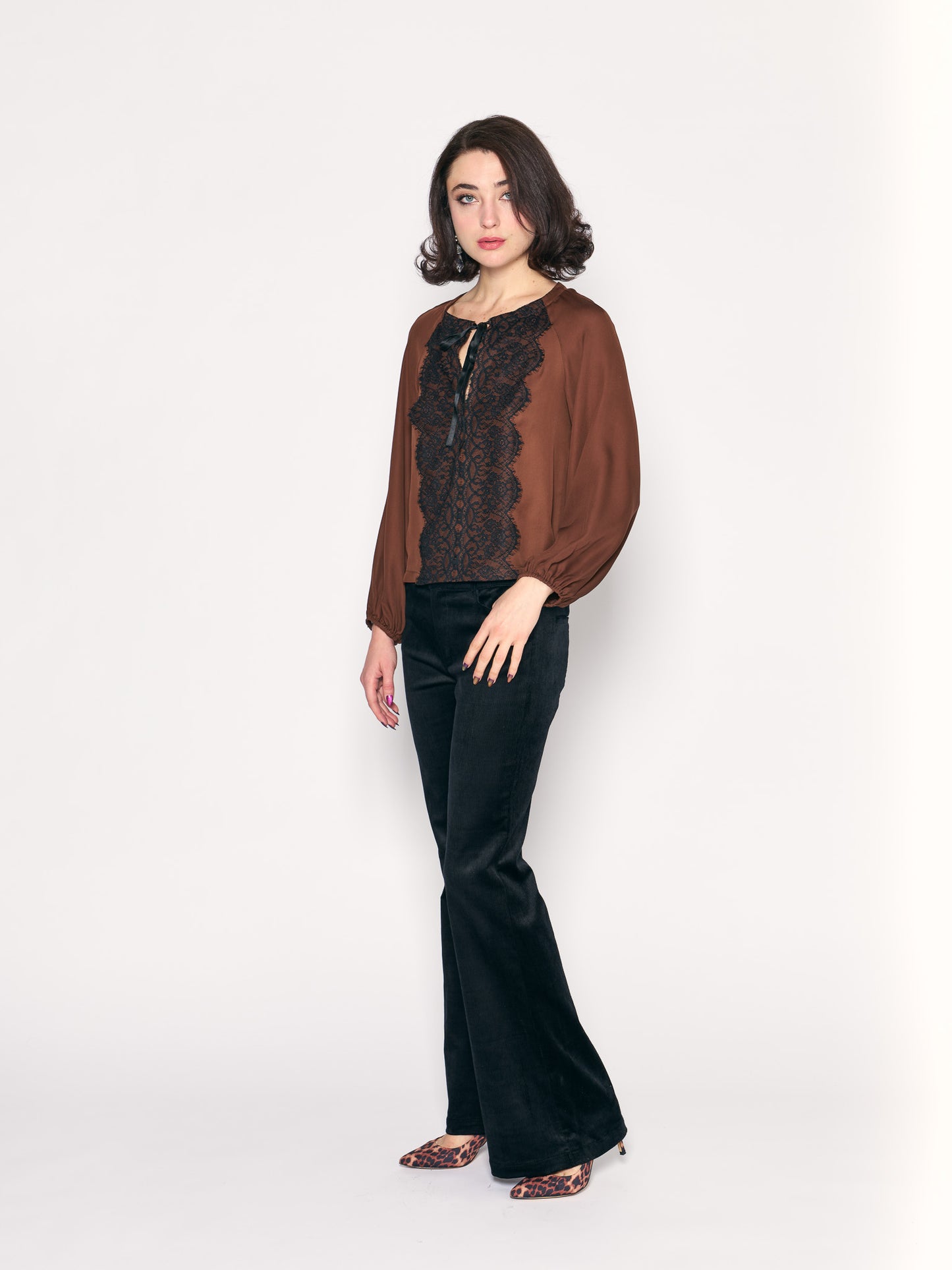 Chestnut Fly Away Lace Top