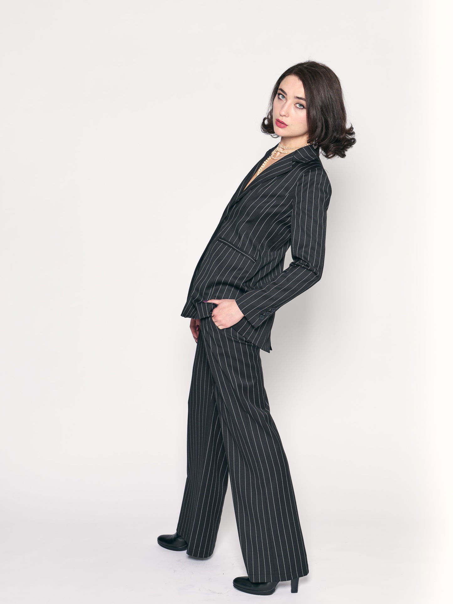 Pinstripe Slouchy Trouser